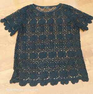 Elegant Black Lace Women's Top
